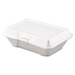 Dart® Foam Hinged Lid Containers, 1-Compartment, 6.4 x 9.3 x 2.9, White, 200/Carton