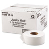 GEN JRT Jumbo-Junior Bath Tissue, Septic Safe, 1-Ply, White, 3.5 x 1,200 ft, 12 Rolls/Carton Tissues-Bath JRT Jr. Roll - Office Ready