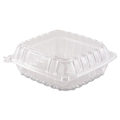 Dart® ClearSeal® Hinged-Lid Plastic Containers, 8.3 x 8.3 x 3, Clear, 250/Carton