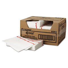 Chix® Food Service Towels, 13 x 21, Cotton, White/Red, 150/Carton