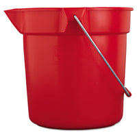 Rubbermaid® Commercial BRUTE® Round Utility Pail, 10 qt, Plastic, Red, 10.5