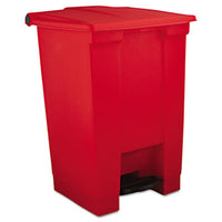 Rubbermaid® Commercial Indoor Utility Step-On Waste Container, 12 gal, Plastic, Red Indoor All-Purpose Waste Bins - Office Ready