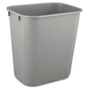 Rubbermaid® Commercial Deskside Plastic Wastebasket, Rectangular, 3.5 gal, Gray Waste Receptacles-Deskside All-Purpose Wastebaskets - Office Ready