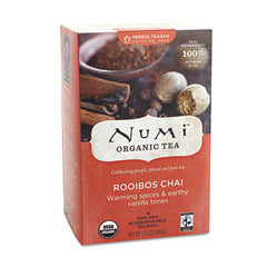 Numi® Organic Tea, 1.71 oz, Rooibos Chai, 18/Box