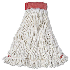Rubbermaid® Commercial Web Foot® Shrinkless® Wet Mop, Shrinkless, Cotton/Synthetic, White, Large, 6/Carton