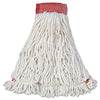 Rubbermaid® Commercial Web Foot® Shrinkless® Wet Mop, Shrinkless, Cotton/Synthetic, White, Large, 6/Carton Wet Mop Heads - Office Ready