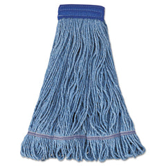 Boardwalk® Super Loop Wet Mop Head, Cotton/Synthetic Fiber, 5" Headband, X-Large Size, Blue, 12/Carton
