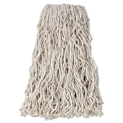 Rubbermaid® Commercial Non-Launderable Economy Cut-End Cotton Wet Mop Heads, 24oz, 1" Band, White, 12/Carton