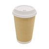 Karat® Ripple Hot Cups, 16 oz, Kraft/White, 500/Carton Hot Drink Cups, Paper - Office Ready