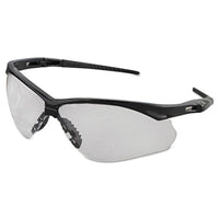 KleenGuard™ Nemesis* Readers Safety Glasses, Black Frame, Clear Lens, +2.0 Diopter Strength Wraparound Magnifier Safety Glasses - Office Ready