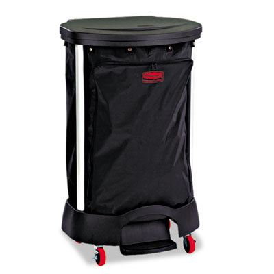 Rubbermaid® Commercial Premium Step-On Linen Hamper Bag, 30 gal, 13.38w x 19.88d x 29.25h, Nylon, Black Laundry Bags - Office Ready