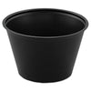 Dart® Polystyrene Portion Cups, 4 oz, Black, 250/Bag, 10 Bags/Carton Portion Cups, Plastic - Office Ready