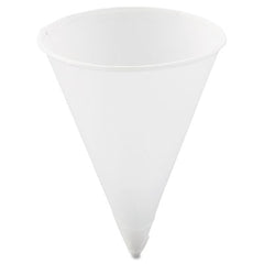 Dart® Cone Water Cups, Paper, 4 oz, Rolled Rim, White, 200/Bag, 25 Bags/Carton