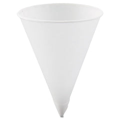 Dart® Cone Water Cups, Paper, 4.25 oz, Rolled Rim, White, 200/Bag, 25 Bags/Carton