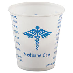Dart® Paper Medical & Dental Graduated Cups, 3 oz, White/Blue, 100/Bag, 50 Bags/Carton