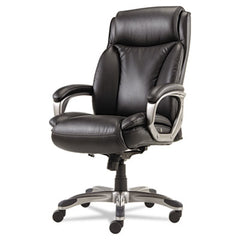 Alera® Veon Series Executive High-Back Bonded Leather Chair, Supports Up to 275 lb, Black Seat/Back, Graphite Base