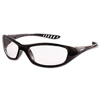 KleenGuard™ Hellraiser* Safety Glasses, Black Frame, Clear Lens Wraparound Safety Glasses - Office Ready