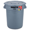 Rubbermaid® Commercial Brute® Container, Round, Plastic, 32 gal, Gray Waste Receptacles-Indoor/Outdoor All-Purpose Waste Bins - Office Ready