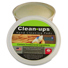 LEE Clean-Ups™ Hand Cleaning Pads, Cloth, 3" dia, 60/Tub
