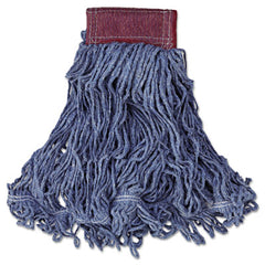 Rubbermaid® Commercial Super Stitch® Blend Mop, Large, Cotton/Synthetic, Blue, 6/Carton