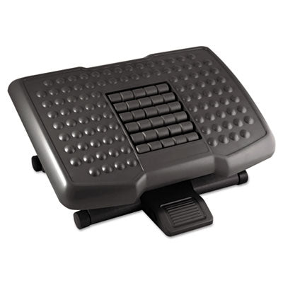 Kantek Premium Adjustable Footrest with Rollers, Plastic, 18w x 13d x 4h, Black Footrests - Office Ready