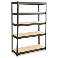 Safco® Boltless Shelving, Five-Shelf, 48w x 18d x 72h, Black