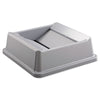 Rubbermaid® Commercial Untouchable® Square Swing Top Lid, Plastic, 20.13w x 20.13d x 6.25h, Gray Waste Receptacle Lids-Swing-Top Lids - Office Ready