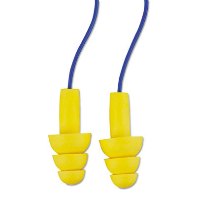 3M™ E·A·R™ UltraFit™ Reusable Earplugs, Corded, 25 dB NRR, Blue/Yellow, 200 Pairs Banded Ear Plugs - Office Ready