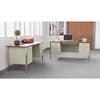 Alera® Double Pedestal Steel Desk, 60" x 30" x 29.5", Cherry/Putty Metal Mailroom & Shop Desks - Office Ready