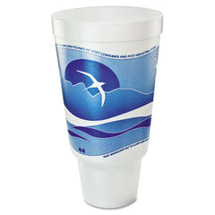Dart® Horizon® Hot/Cold Foam Drinking Cups, 44 oz, Ocean Blue/White, 15/Bag, 20 Bags/Carton