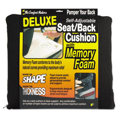 Master Caster® The ComfortMakers® Seat/Back Cushion, Memory Foam, 17 x 2.75 x 17.5, Black