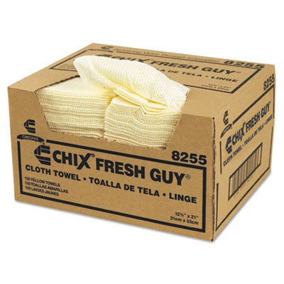 Chix® Fresh Guy™ Towels, 13.5 x 13.5, Yellow, 150/Carton Washable Cleaning Cloths - Office Ready
