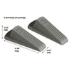 Master Caster® Big Foot® Doorstop, No Slip Rubber Wedge, 2.25w x 4.75d x 1.25h, Gray, 2/Pack Door Hardware-Wedge Doorstop - Office Ready