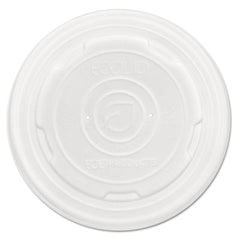 Eco-Products® World Art™ PLA-Laminated Soup Container Lids, 16 oz, 32 oz, White, Plastic, 50/Pack, 10 Packs/Carton