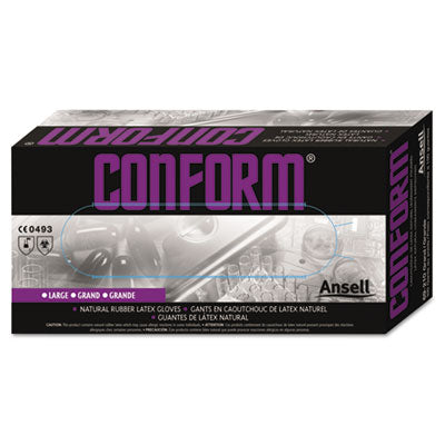 AnsellPro Conform® Natural Rubber Latex Gloves, 5 mil, X-Large, 100/Box Gloves-Exam, Latex - Office Ready