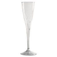 WNA Classicware® One-Piece Stemware, 5 oz, Clear, Plastic, 10/Pack, 10 Packs/Carton Plastic Barware, Champagne - Office Ready