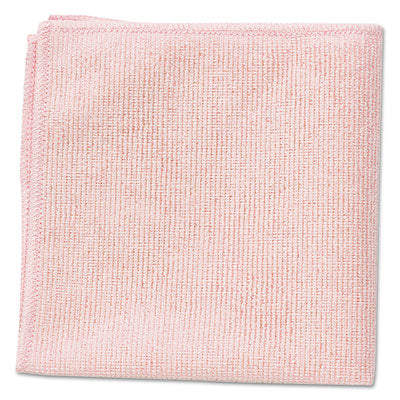 Rubbermaid® Commercial Microfiber Cleaning Cloths, 16 x 16, Pink, 24/Pack Washable Cleaning Cloths - Office Ready