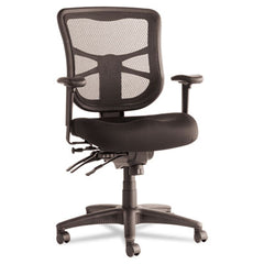 Alera® Elusion™ Series Mesh Mid-Back Multifunction Chair, Supports Up to 275 lb, 17.7" to 21.4" Seat Height, Black