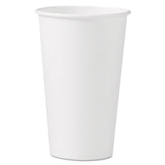 Dart® Single-Sided Poly Paper Hot Cups, 16 oz, White, 50 Sleeve, 20 Sleeves/Carton