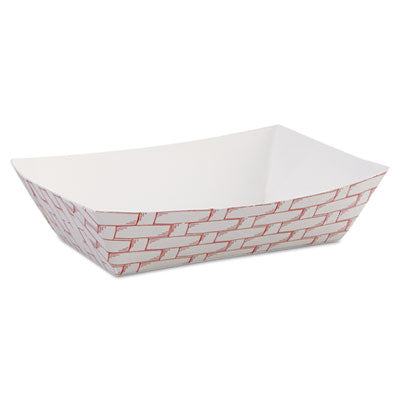 Boardwalk® Paper Food Baskets, 6 oz Capacity, 3.78 x 4.3 x 1.08, Red/White, 1,000/Carton Food Containers-Takeout - Office Ready