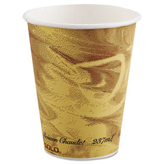Dart® Mistique® Hot Paper Cups, 8 oz, Printed, Brown, 50/ Sleeve, 20 Sleeves/Carton
