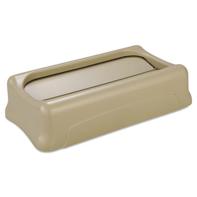 Rubbermaid® Commercial Slim Jim® Swing Lid, 11.38w x 20.5d x 5h, Beige Swing-Top Waste Receptacle Lids - Office Ready