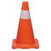 Tatco Traffic Cone, 10 x 10 x 18, Orange/Silver Safety Cones-Dayglow Cone - Office Ready