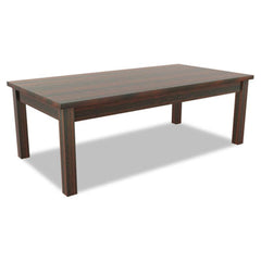 Alera® Valencia™ Series Corner Occasional Table, Rectangle, 47.254w x 19.13d x 16.38h, Mahogany