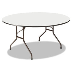 Iceberg OfficeWorks™ Wood Folding Table, Round, 60" x 29", Gray Top, Charcoal Base