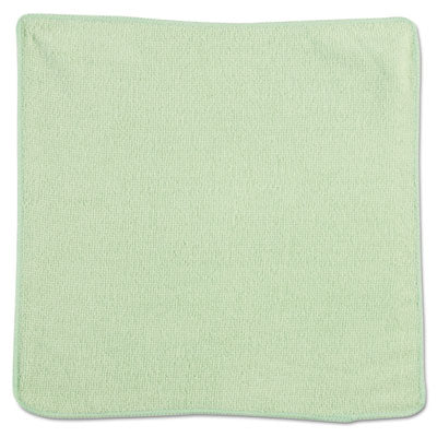 Rubbermaid® Commercial Microfiber Cleaning Cloths, 12 x 12, Green, 24/Pack Towels & Wipes-Washable Cleaning Cloth - Office Ready