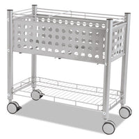 Vertiflex® File Cart, One-Shelf, 28.25w x 13.75d x 27.38h, Matte Gray Carts & Stands-Filing Cart - Office Ready