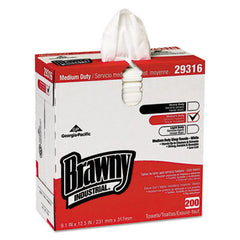 Brawny® Professional Lightweight Disposable Shop Towels, 9.1" x 12.5, White, 200/Box