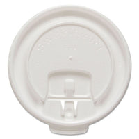 Dart® Lift Back & Lock Tab Cup Lids For Trophy® Insulated Thin-Wall Foam Hot/Cold Cups, Fits 8 oz Trophy Cups, White, 100/Pack Cup Lids-Hot Cup - Office Ready