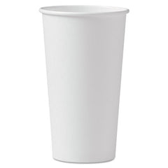 Dart® Single-Sided Poly Paper Hot Cups, 20 oz, White, 600/Carton